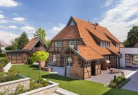 Landhaus mit Fachwerk und dem Hohlfalzziegel Z5