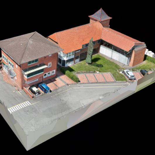 3D-Modell vom Verwaltungsgebäude der Jacobi Tonwerke GmbH in Bilshausen.