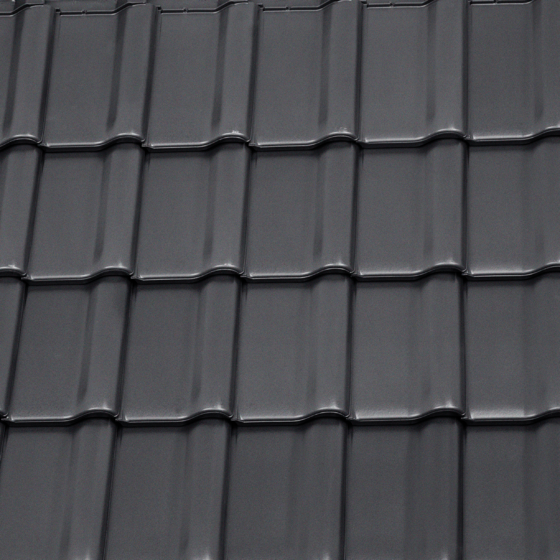 Flachdachziegel J11v in der Farbe lavagrau matt