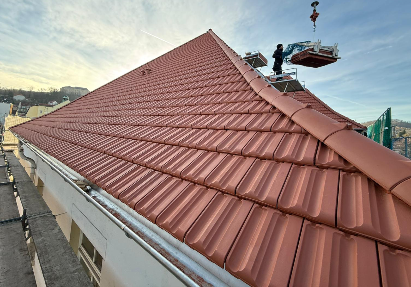 Top Job mit Doppelmulde von Jacobi Dachziegel von Christ Kupfer von Zimmerei Kupfer