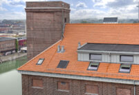 Flechtheimspeicher Münster mit Flachdachziegel J13v in naturrot