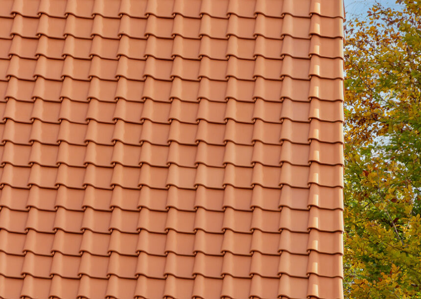 Landhaus mit K1-Dach in naturrot mit Details vom Deckbild
