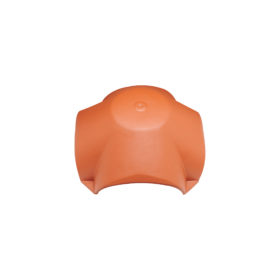 Für den Dachabschluss von Zeltdächern dringend benötigt das keramische Zubehör 4-achsige Walmkappe universal. Dieses Modell passt zu vielen Firstreihen von Jacobi